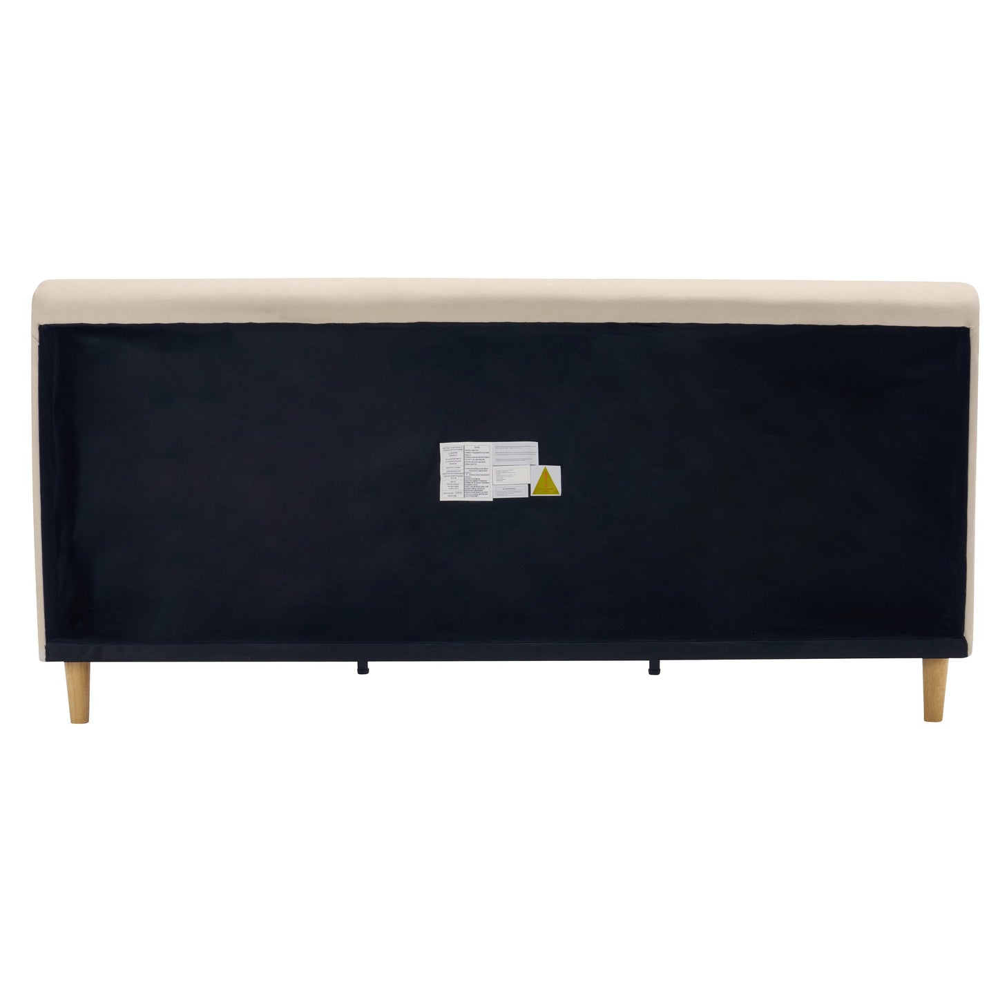 King Size Beige and Chunky Upholstered Bed Frame