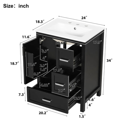 Bathroom Vanity With Sink and Soft-Close Drawers