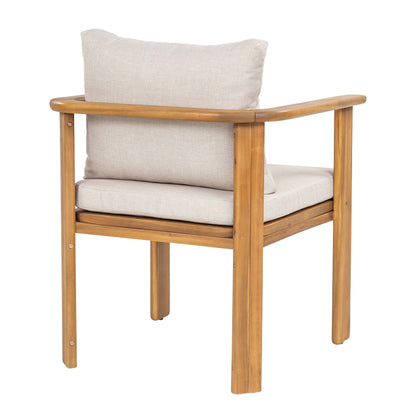 Kaja Outdoor Acacia Wood Dining Chair With A Pad