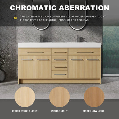 Freestanding Vanity With Resin Sink and Drawers