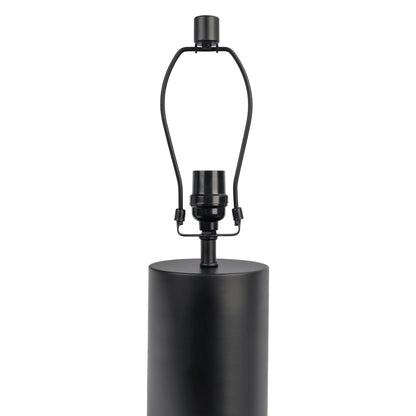 Aura table lamp with on/off switch and black block base, black metal frame on Tampa Home & Garden Store