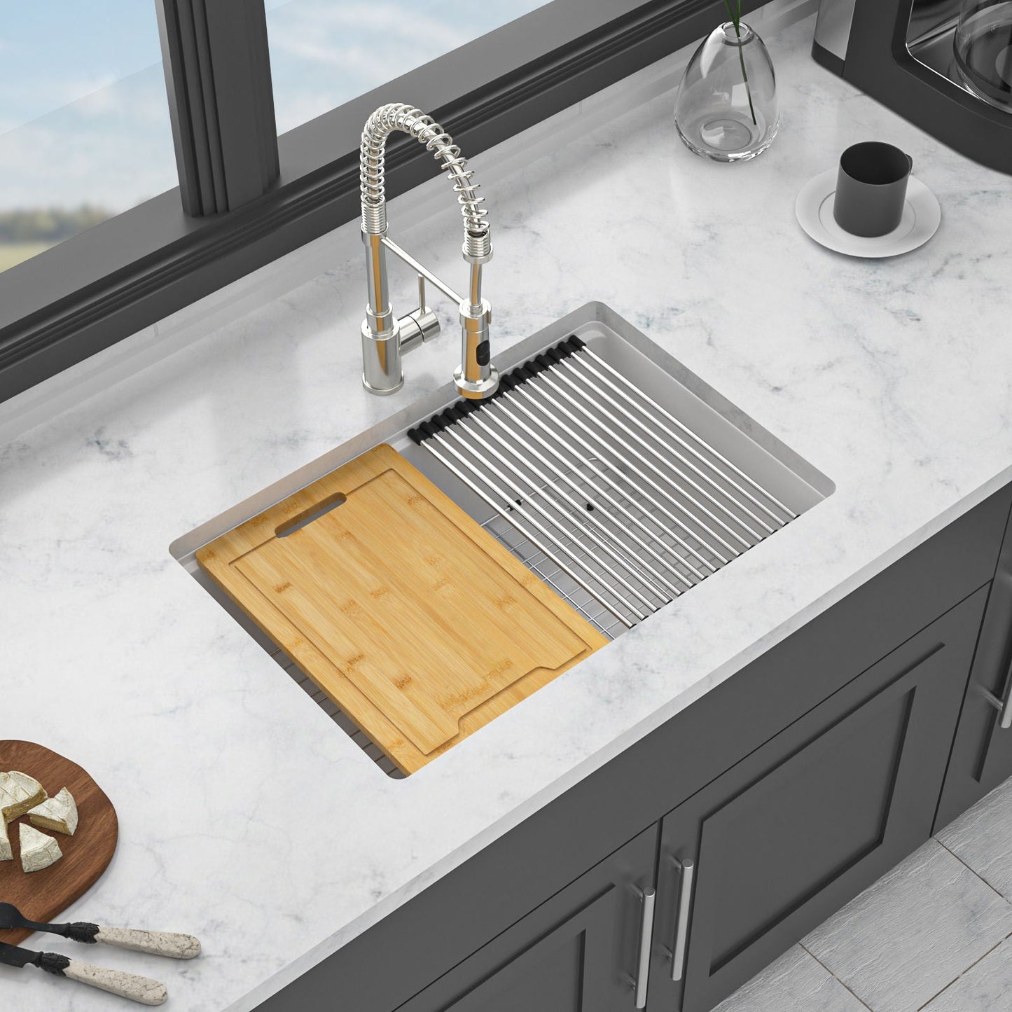 Undermount Quartz Kitchen Sink and Composite Top