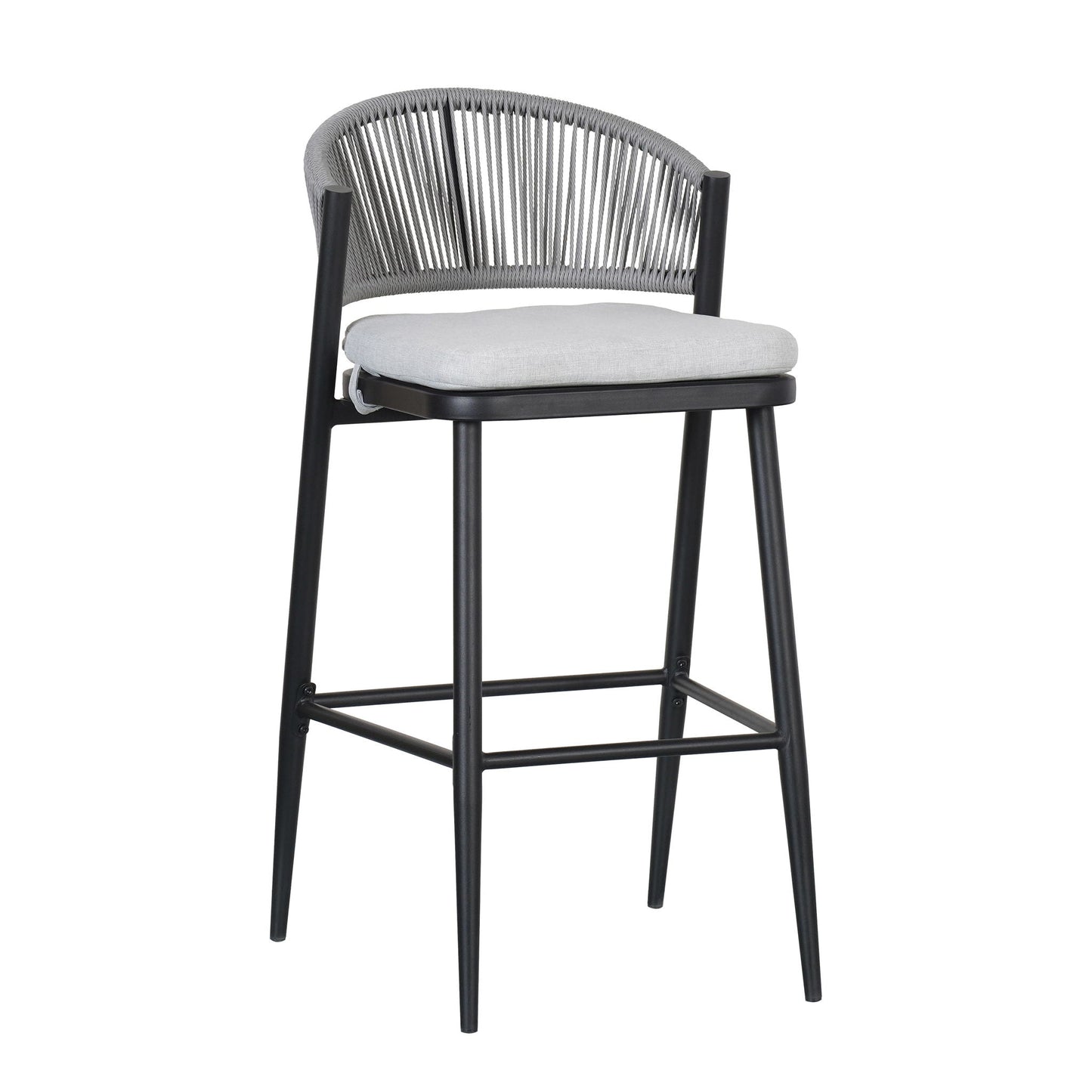 Outdoor Bar Stools With Scallop Cushion And Frame