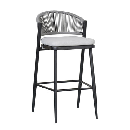 Outdoor Bar Stools With Scallop Cushion And Frame
