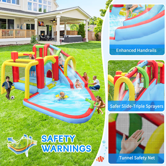 7-in-1 Inflatable Water Park and Garden Bouncer multicolor outdoor playset by HouseOfZazla on Tampa Home & Garden Store