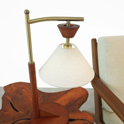 Pair of brown cone-shade table lamps with brass accents by HouseOfZazla on Tampa Home & Garden Store