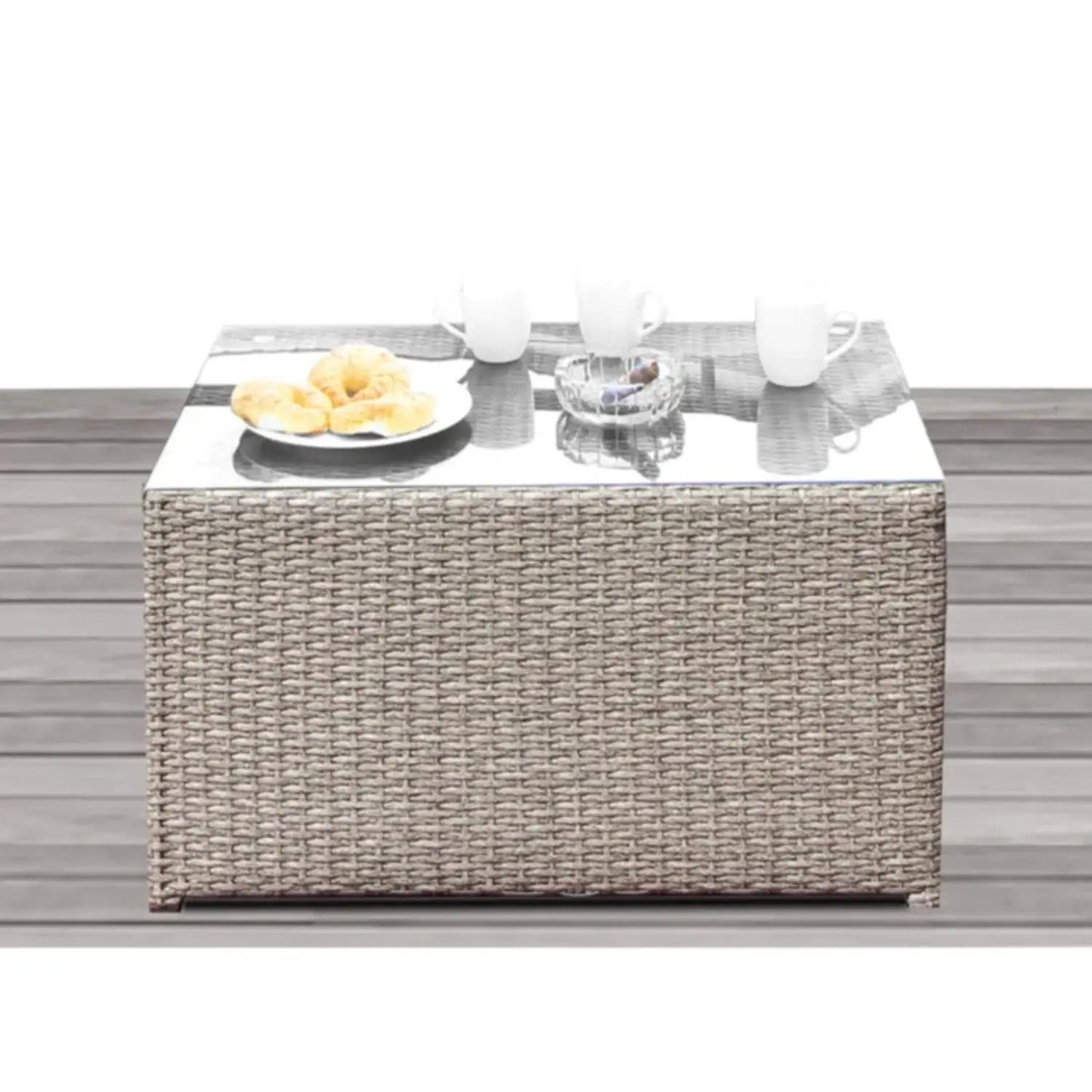 Coffee Table Stylish woven wicker with mirrored top by Unique Piece Furniture on Tampa Home & Garden Store