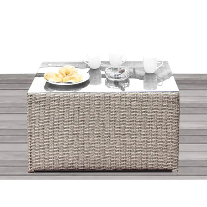 Coffee Table Stylish woven wicker with mirrored top by Unique Piece Furniture on Tampa Home & Garden Store