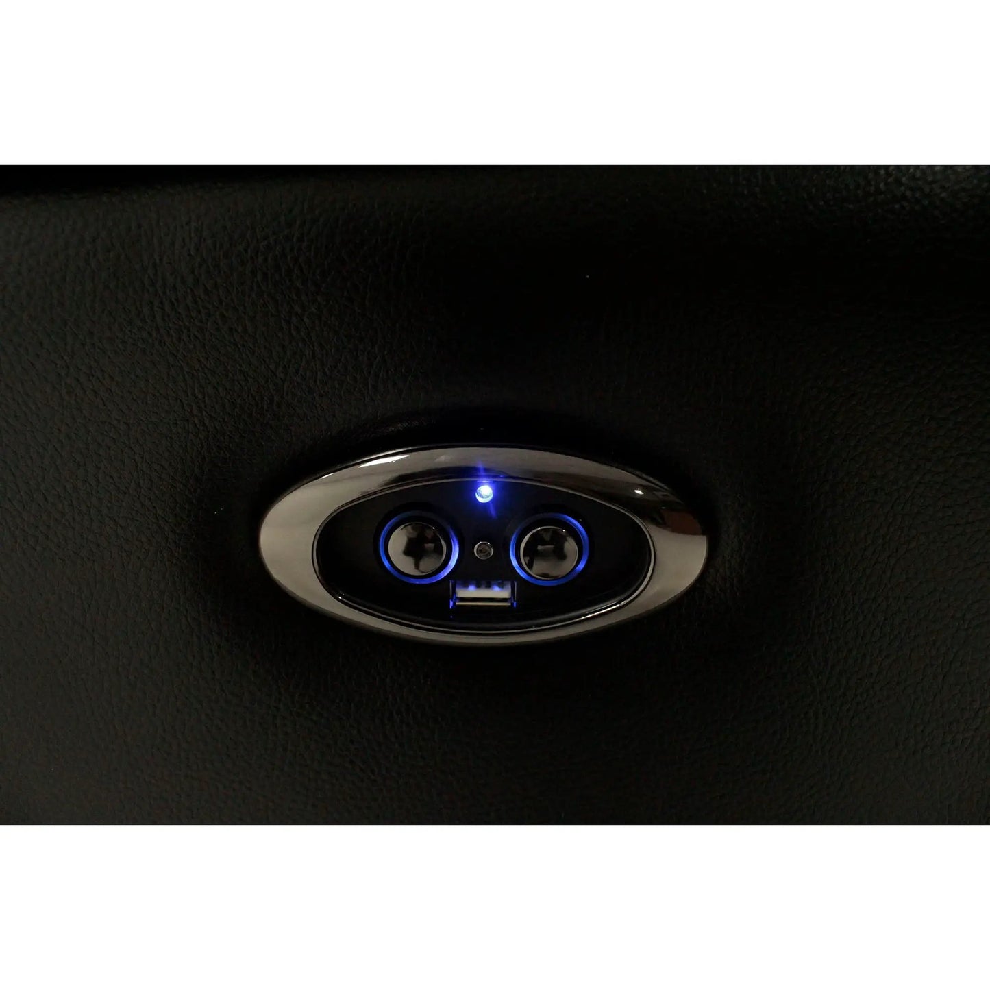 Jupiter Leather Sectional Black With Led Lighting