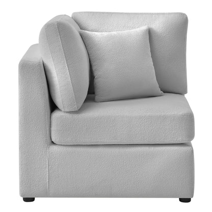 Corner wedge chair gray textured upholstery with reversible cushions on Tampa Home & Garden Store