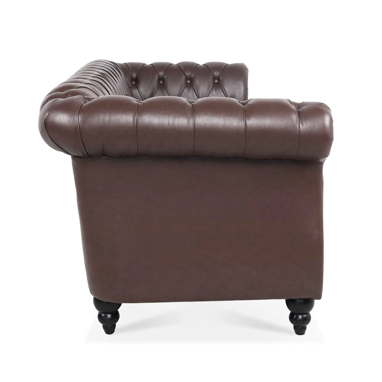 Rolled Arm Chesterfield 3 Seater Sofa, brown leather, Unique Piece Furniture on Tampa Home & Garden Store