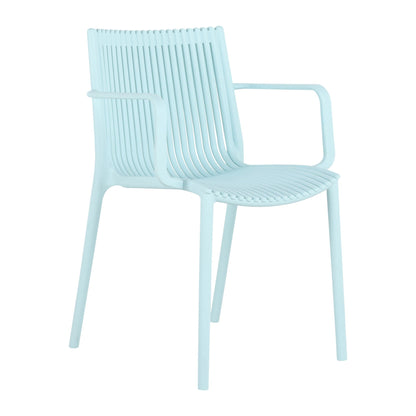 Stackable outdoor chair seafoam blue with vertical slat back by HouseOfZazla on Tampa Home & Garden Store