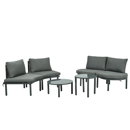 Outdoor Patio 6 Piece Sofa Set And Cushions