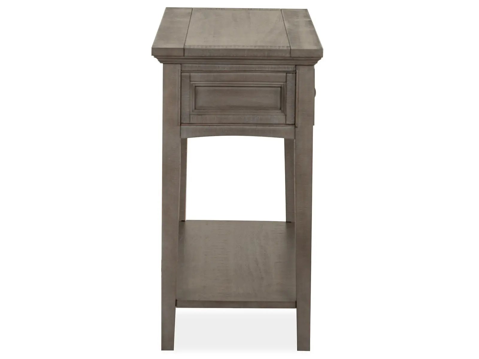 Paxton Place rectangular sofa table in dovetail gray with a single front drawer and lower shelf on Tampa Home & Garden Store
