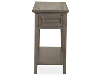 Paxton Place rectangular sofa table in dovetail gray with a single front drawer and lower shelf on Tampa Home & Garden Store