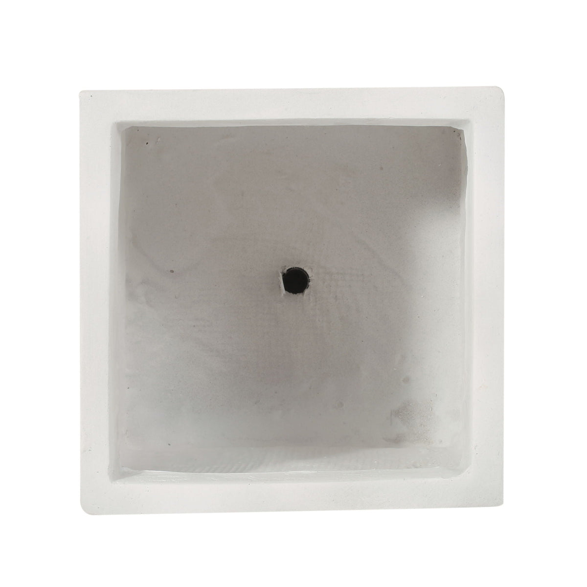 Durable Planter white exterior with gray interior, drainage hole, HouseOfZazla planter on Tampa Home & Garden Store
