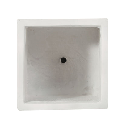 Durable Planter white exterior with gray interior, drainage hole, HouseOfZazla planter on Tampa Home & Garden Store
