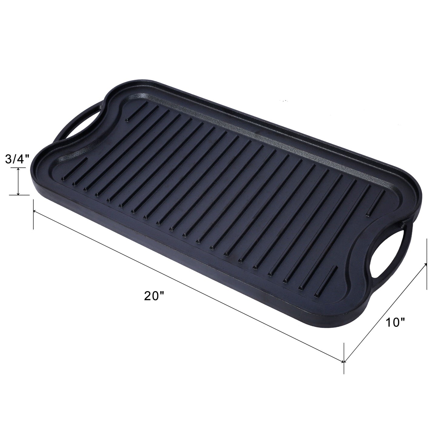 Pre Seasoned Cast Iron Dual Grill and Griddle