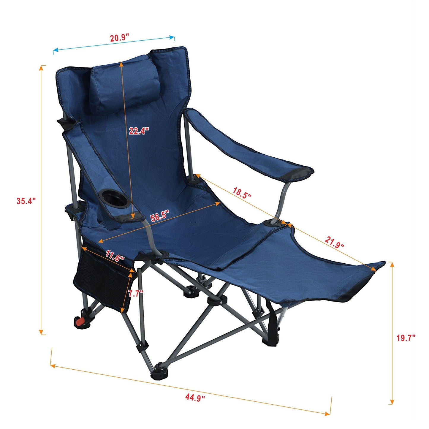 Outdoor Folding Reclining Chair With Cup Holder