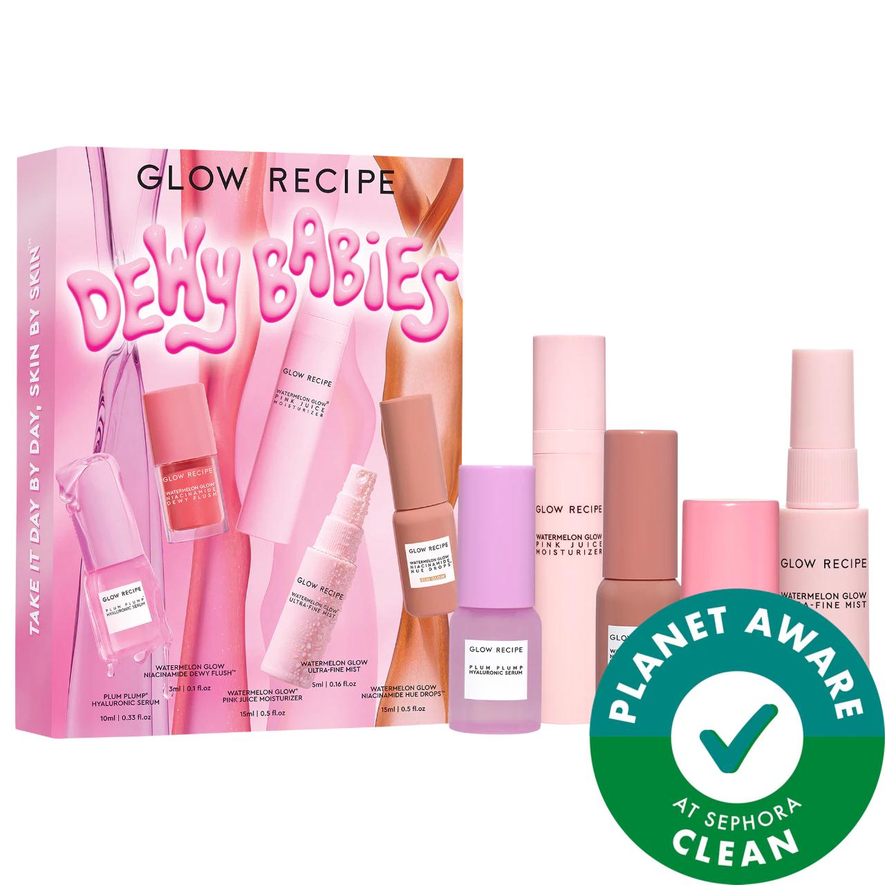Dewy Babies skincare set Glow Recipe pink serums, 6-piece vegan cruelty-free face serum kit on Tampa Home & Garden Store