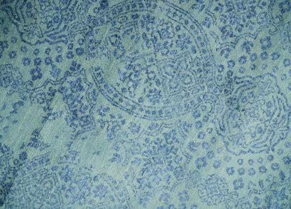 9x12 Fine Hand Knotted Blue and Teal Traditional Vintage Persian Style Antique Wool Rug | AGR33 - Tampa Home & Garden Store