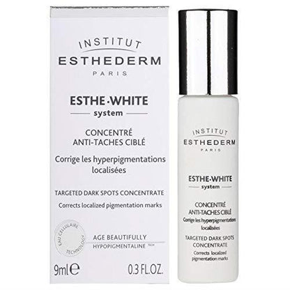 Face serum Esthederm Esthe-White dark spots concentrate in white box with silver cap on Tampa Home & Garden Store