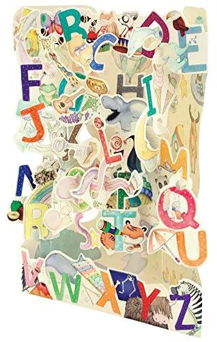 A to Z Swing Card with Orbs, alphabet collage greeting card by The Country Christmas Loft on Tampa Home & Garden Store