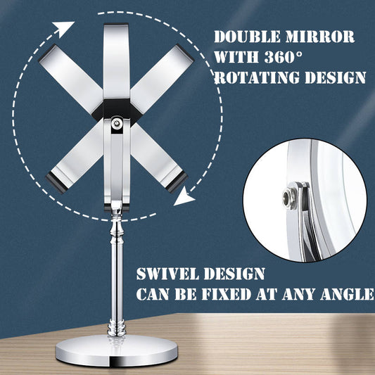Miroir de maquillage double face 8" USB sans fil rechargeable 1X&10X avec lumières