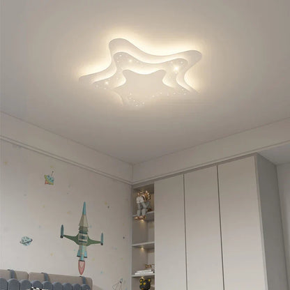 DecorBites Kids Room LED ceiling chandelier star and moon motif in white on Tampa Home & Garden Store