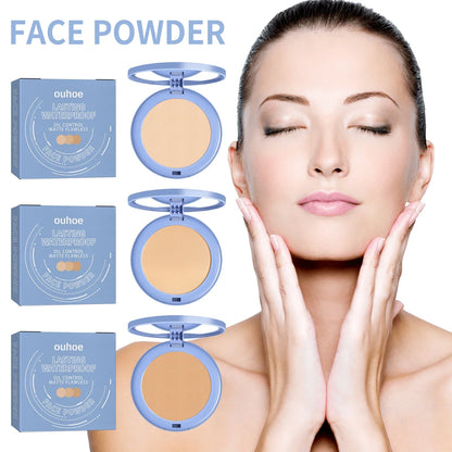 Silcy Skin face powder set in blue compact cases with oil-control waterproof finish on Tampa Home & Garden Store