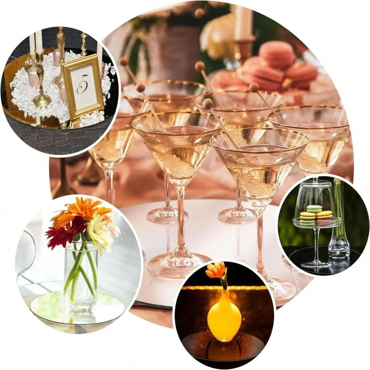 10pcs acrylic round mirrors for centerpieces by Perfecsy on Tampa Home & Garden Store