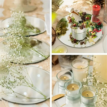Perfecsy acrylic round mirror plates set of 10, 20cm/30cm, wedding and party decor on Tampa Home & Garden Store