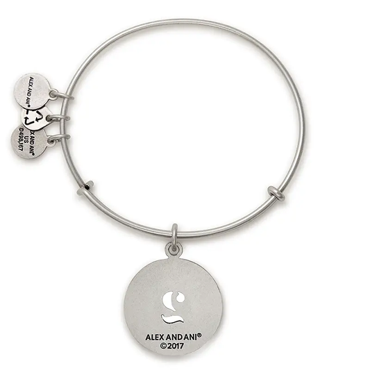 Bracelet Number 2 Charm Bangle by Alex and Ani, silver-tone with disc charm on Tampa Home & Garden Store