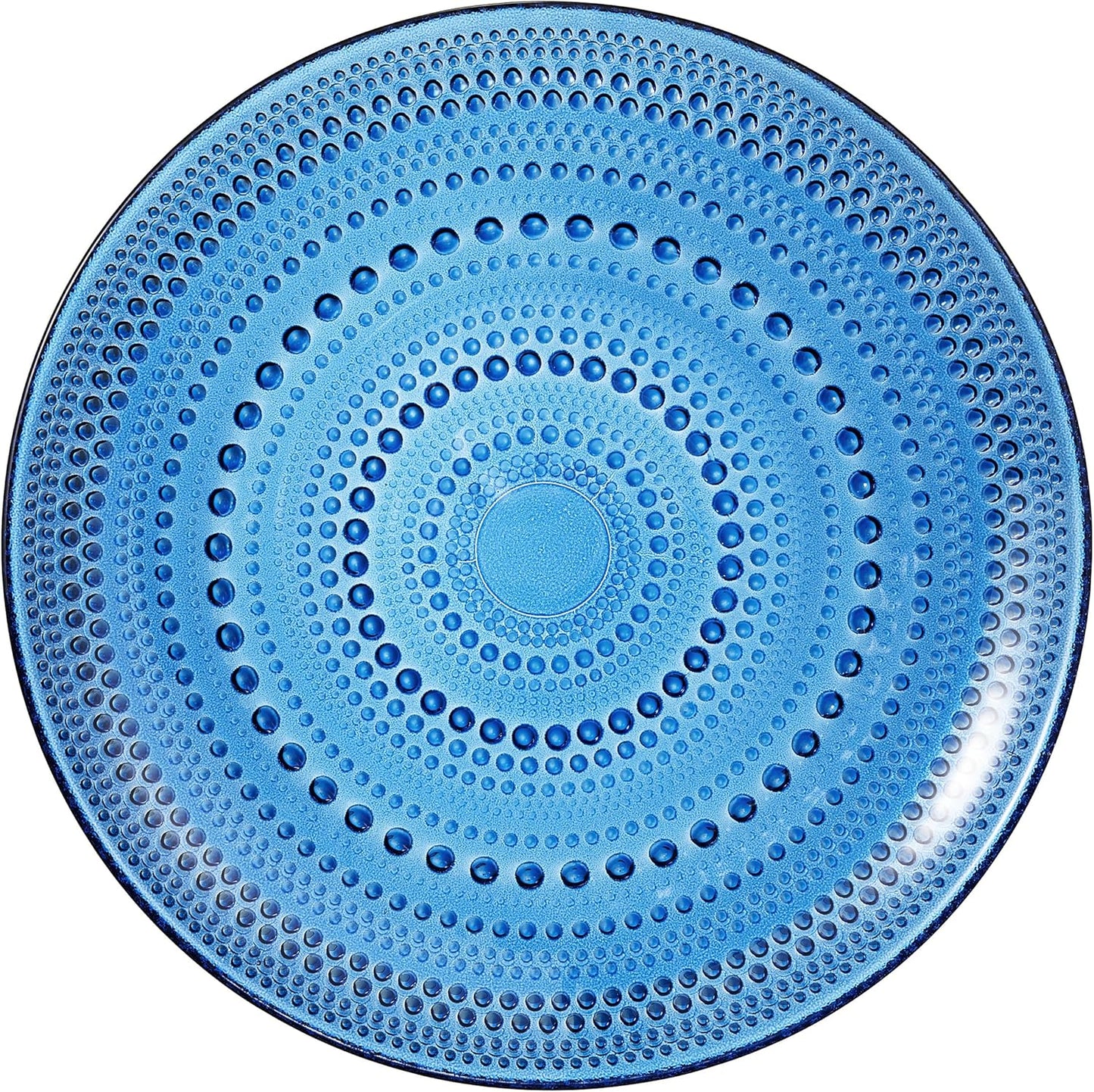 Dark Blue Hobnail Glass Dinner or Charger Plates