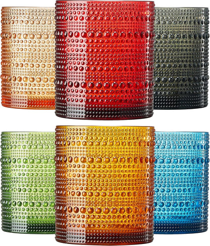 Set of Retro Hobnail and Acrylic Lowball Glasses