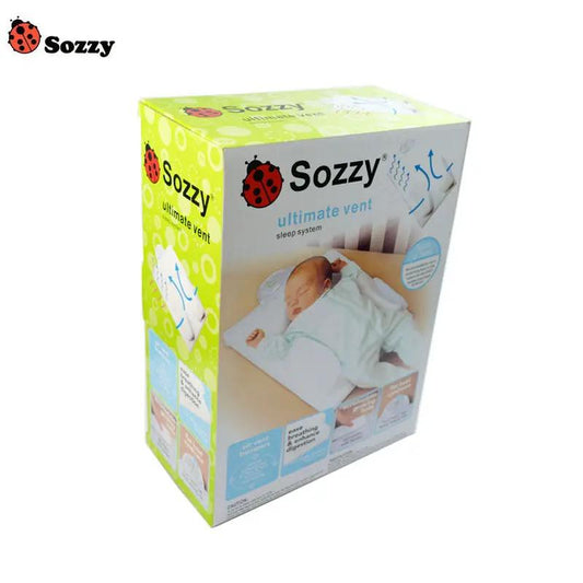 Baby Sleep Pad and Comfort Pillow Anti-Turnover in lime-green Sozzy packaging with baby image on Tampa Home & Garden Store