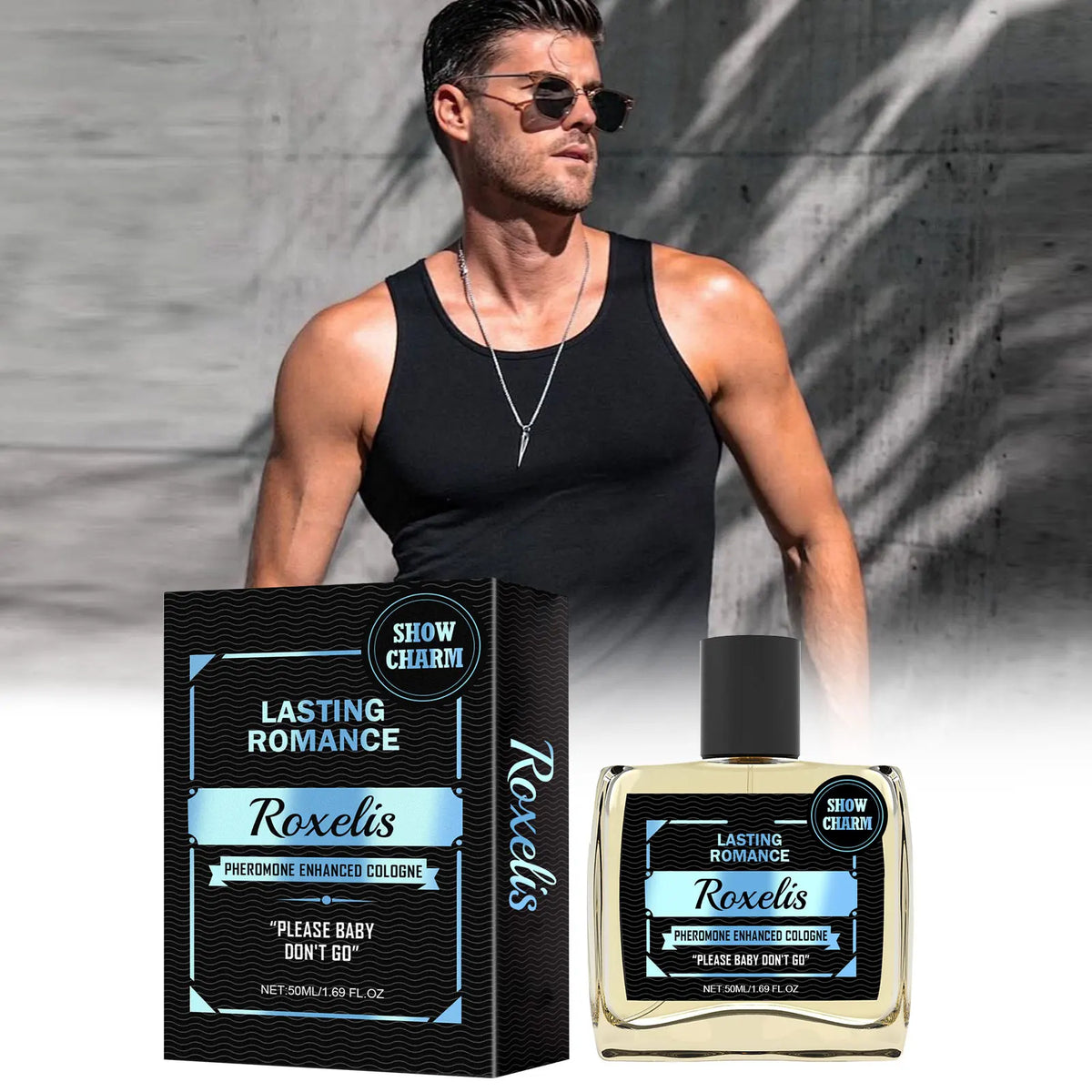 Roxelis 50ml pheromone cologne bottle and black box by Silcy Skin on Tampa Home & Garden Store