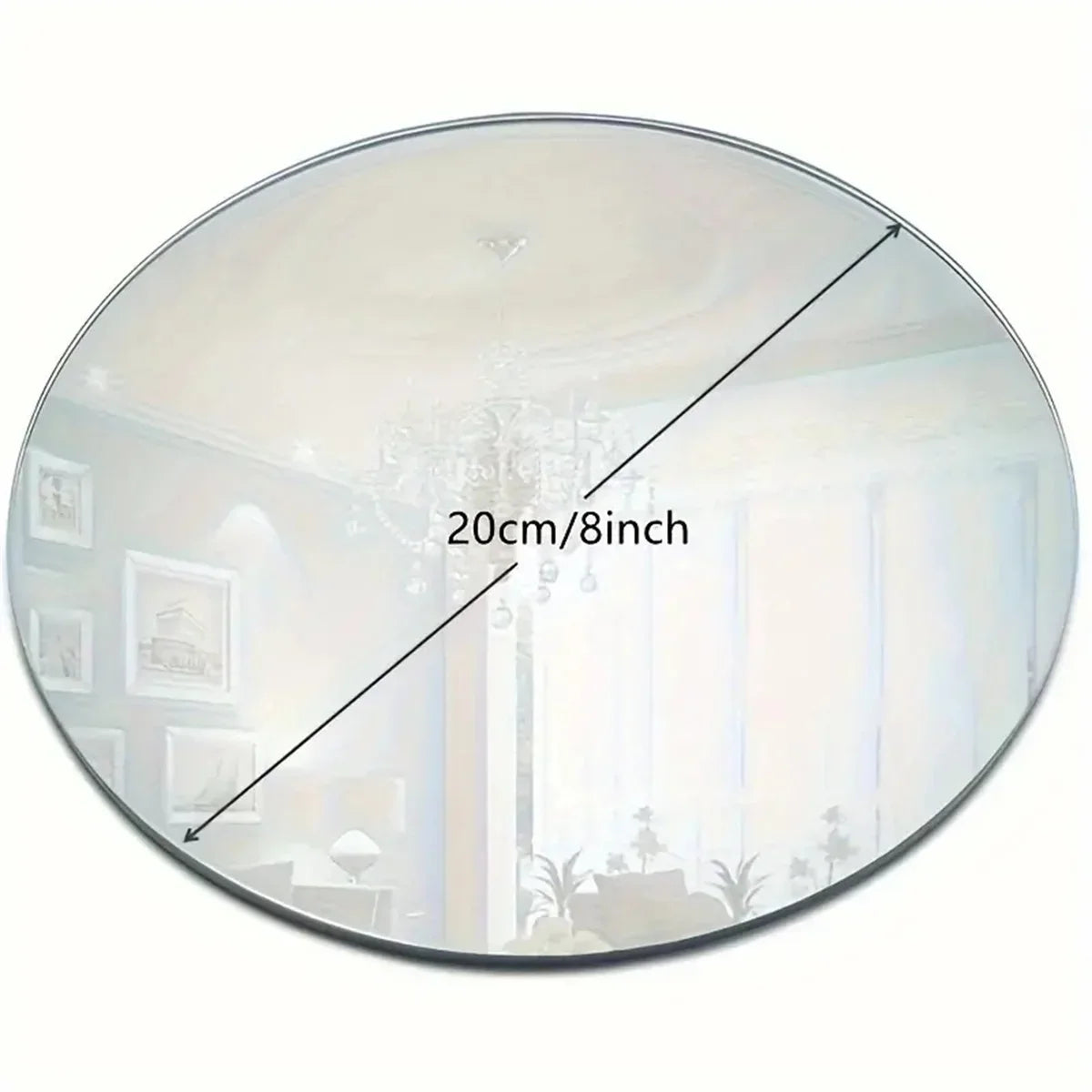Round acrylic mirror plate, Perfecsy, 20cm diameter, wedding and party decor on Tampa Home & Garden Store