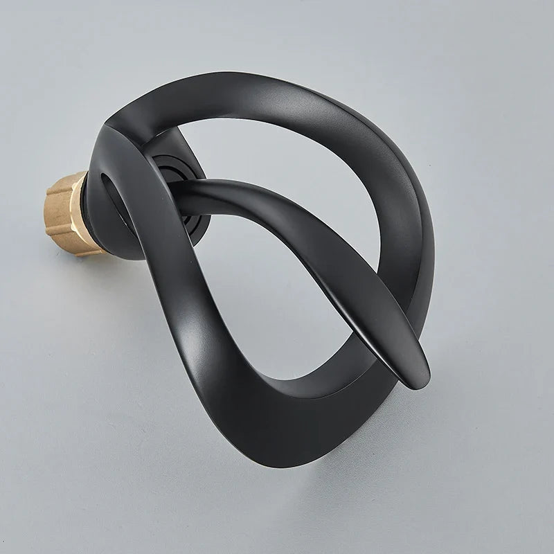 Solid brass basin faucet with matte black ring, Silcy Skin single-handle bathroom tap on Tampa Home & Garden Store