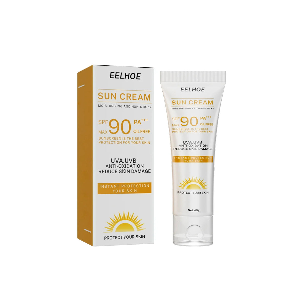 Silcy Skin sun cream box and tube with SPF 90 PA+++, moisturizing, oil-free UVA/UVB protection on Tampa Home & Garden Store