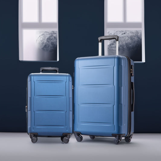 Ensemble de 2 valises extensibles à roulettes pivotantes en ABS léger avec serrure TSA, 50,8 cm + 71,1 cm