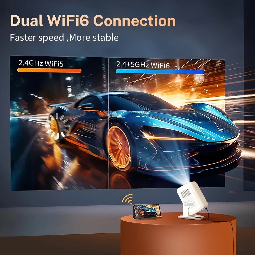 LYNCast X3AR smart outdoor projector, white with WiFi6 and 4K support on Tampa Home & Garden Store