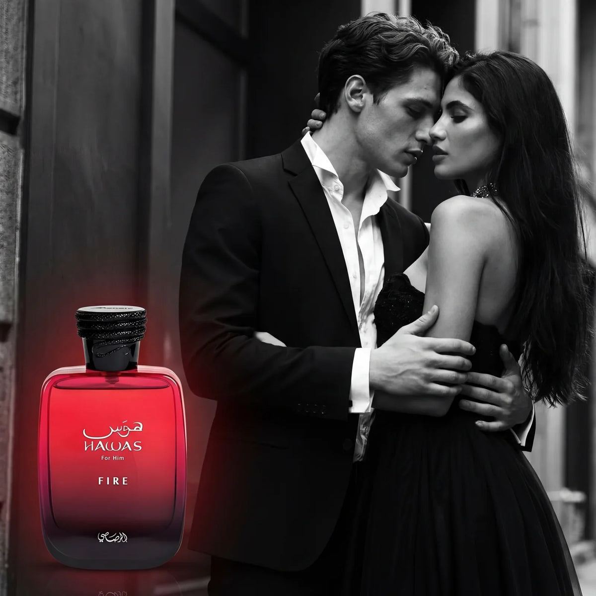 100ML Hawas Fire EDP for Men bottle in red glass with black cap, Silcy Skin on Tampa Home & Garden Store