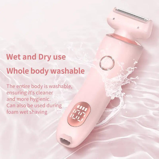 Pink 2-in-1 women’s hair shaving epilator with digital display for wet and dry use on Tampa Home & Garden Store