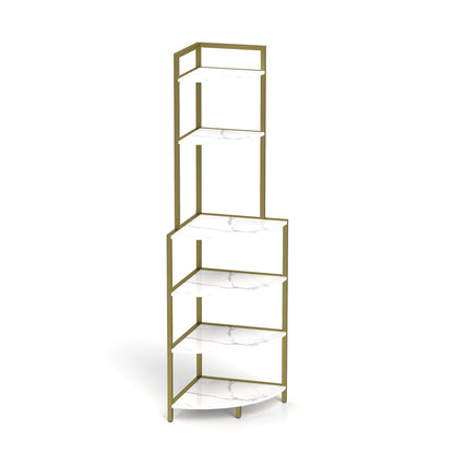 6-story corner open bookshelf, modern bookshelf, wooden frame, independent bookshelf unit, - Tampa Home & Garden Store