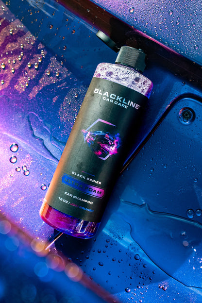 BLACKLINE ULTRA FOAM car shampoo bottle with purple foam on Tampa Home & Garden Store