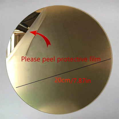 Perfecsy round gold acrylic mirror tray with protective film, 20 cm diameter on Tampa Home & Garden Store