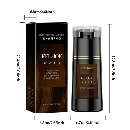 EELHOE dark brown hair dye shampoo set; 2pc bottle and box by Silcy Skin on Tampa Home & Garden Store