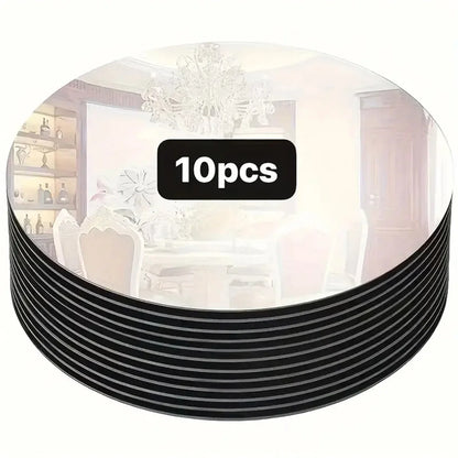 Perfecsy 10pcs acrylic round mirror plates 20/30cm with black rims for wedding & parties on Tampa Home & Garden Store