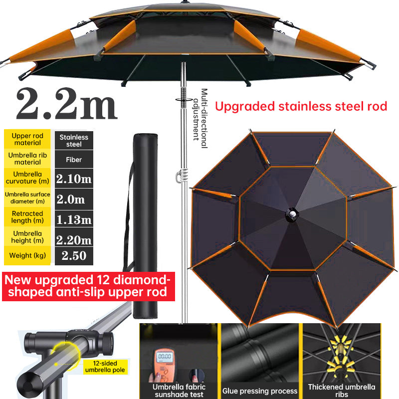 360° adjustable fishing sun umbrella: anti-UV, rainproof, portable large outdoor shade. - Tampa Home & Garden Store